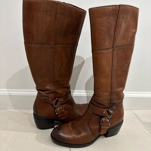 Clarks Mascarpone Mix Leather Brown Boots Womens size 7.5